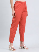 Load image into Gallery viewer, Go Colors Rust Cotton Pencil Pant
