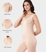 Load image into Gallery viewer, Enamor TH04 Women's Thermal Vest with Soft Heat Generating Fabric, Wide Round Neck Engineered with HeatSkins™ Warm Technology (Pale Skin)
