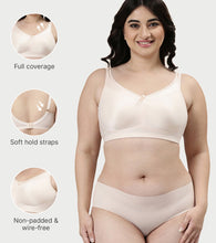 Load image into Gallery viewer, Enamor Hidden X-Frame and Smoothening Women's Full Support Everyday Bra - Jiggle control, Non Padded, Wirefree, Full Coverage - FB12 (Available in Plus sizes) (Pink Champagne)
