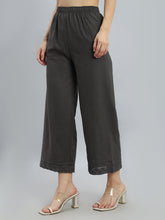 Load image into Gallery viewer, Go Colors Medium Grey Linen Lace Palazzo
