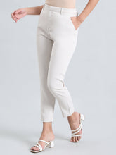 Load image into Gallery viewer, Go Colors Cream Crepe Tapered Trouser

