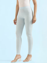 Load image into Gallery viewer, Go Colors Pastel Blue Cotton Stretch Ankle Length Leggings
