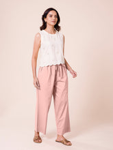 Load image into Gallery viewer, Go Colors Baby Pink Cotton Wide Leg Pants
