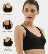 Load image into Gallery viewer, Enamor Easy Slip-On and Back Keyhole Women's Cotton Everyday Beginner's Bra - Padded, Wirefree, Full Coverage - A106 (Black)
