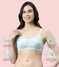 Load image into Gallery viewer, Enamor Innovations Eco-Melange Cotton, Women's Nursing Bra -  Sectioned Lift and Support, Non Padded, Wirefree, High Coverage - MT02 (Capri Melange)
