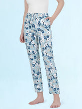 Load image into Gallery viewer, Go Colors Blue Cotton Knit Printed Lounge Pants
