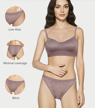 Load image into Gallery viewer, Enamor Lit String Bikini for Women Low Waist, Lace Front, Mesh Back - SMP02 (Deep Taupe)
