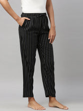 Load image into Gallery viewer, Go Colors Black Woven Viscose Printed Lounge Pants
