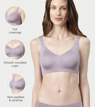 Load image into Gallery viewer, Enamor Innovations Pure Ease Women's, Ultra Smoothening Full Support Everyday Bra - No-Pinch, No-Dig Non Padded, Wirefree, Full Coverage  - F121 (Available in Plus Sizes) (Silver Lilac)
