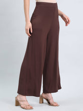 Load image into Gallery viewer, Go Colors Dark Brown Viscose Knit Palazzo
