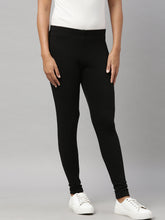 Load image into Gallery viewer, Go Colors Black Terry Warm Leggings
