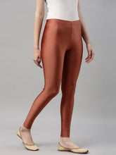 Load image into Gallery viewer, Go Colors Rust Nylon Stretch Shimmer Leggings

