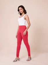 Load image into Gallery viewer, Go Colors Rusty Rose Cotton Stretch Churidar
