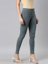 Load image into Gallery viewer, Go Colors Teal Cotton Stretch Ankle Length Leggings
