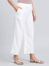 Load image into Gallery viewer, Go Colors Cream Linen Lace Palazzo
