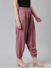 Load image into Gallery viewer, Go Colors Light Wine Woven Viscose Harem Pant
