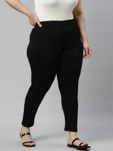 Load image into Gallery viewer, Go Colors Black Terry Warm Leggings
