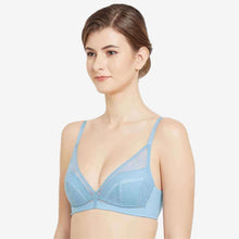 Load image into Gallery viewer, Wacoal Looping Padded Non-wired  3/4th Cup Everyday Wear Medium coverage Lace Bra - Blue LSF100
