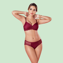Load image into Gallery viewer, Sonari Romantic Nylon Spandex Lace Medium Coverage Padded Wirefree Bridal Lingerie Set with Low Rise Bikini Panty – FLASH
