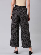 Load image into Gallery viewer, Go Colors Black Woven Viscose Printed Palazzo
