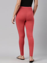 Load image into Gallery viewer, Go Colors Young Red Cotton Stretch Ankle Length Leggings
