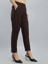 Load image into Gallery viewer, Go Colors Dark Brown Woven Cotton Stretch Chino Pants
