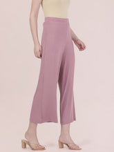 Load image into Gallery viewer, Go Colors Light Wine Viscose Knit Palazzo
