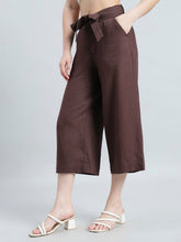 Load image into Gallery viewer, Go Colors Brown Linen Blend Culottes
