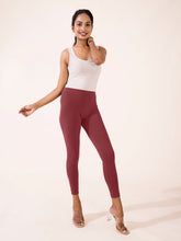 Load image into Gallery viewer, Go Colors Violet Cotton Stretch Ankle Length Leggings
