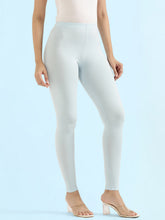 Load image into Gallery viewer, Go Colors Pastel Blue Cotton Stretch Ankle Length Leggings
