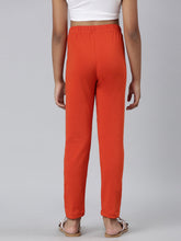 Load image into Gallery viewer, Go Colors Orange Cotton Stretch  Ankle Length Leggings
