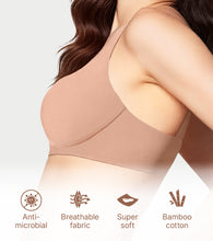 Load image into Gallery viewer, Enamor Innovations Bamboo Bliss, Plunge, Super Soft, Women's everyday T-Shirt Bra - Naturally Absorbent &amp; Antimicrobial, Padded, Wirefree, High Coverage- IO05 (Honey Beige)
