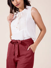 Load image into Gallery viewer, Go Colors Bright Maroon Linen Blend Culottes
