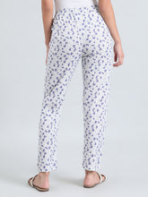 Load image into Gallery viewer, Go Colors White Cotton Knit Printed Lounge Pants
