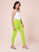 Load image into Gallery viewer, Go Colors Bright Green Cotton Stretch Churidar
