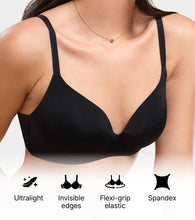 Load image into Gallery viewer, Enamor Innovations Invisibra, Ultra smooth, Flexi Wire Lift, Bonded, Women's T-Shirt Bra - Seamless, No-Pinch, Padded, Wirefree, Medium Coverage - F084 (Black)
