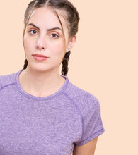 Load image into Gallery viewer, Enamor Athleisure Womens E089-Short Sleeve Scoop Neck Slim Active Graphic Tee

