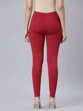 Load image into Gallery viewer, Go Colors Dark Red Ponte Smart Fit Leggings
