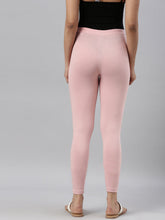 Load image into Gallery viewer, Go Colors Baby Pink Cotton Stretch Ankle Length Leggings
