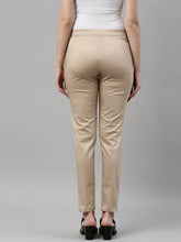 Load image into Gallery viewer, Go Colors Light Beige Woven Cotton Stretch Treggings
