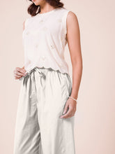 Load image into Gallery viewer, Go Colors Cream Cotton Wide Leg Pants

