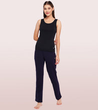 Load image into Gallery viewer, Enamor Sleeveless Scoop Neck Regular Length Tank Top For Women - Relaxed Fit, Soft and Breathable Cotton - E025 (Black)
