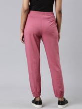 Load image into Gallery viewer, Go Colors Light Wine Cotton Stretch Casual Joggers

