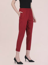 Load image into Gallery viewer, Go Colors Light Maroon Cotton Pencil Pant
