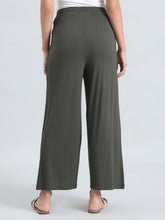 Load image into Gallery viewer, Go Colors Olive Viscose Knit Palazzo
