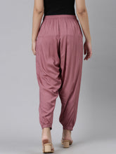 Load image into Gallery viewer, Go Colors Light Wine Woven Viscose Harem Pant
