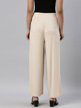 Load image into Gallery viewer, Go Colors Light Beige Viscose Knit Palazzo
