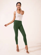 Load image into Gallery viewer, Go Colors Evergreen Cotton Stretch Ankle Length Leggings
