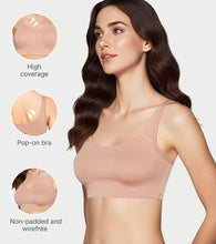 Load image into Gallery viewer, Enamor BambooBliss Pop-on Bra, Non-Padded, Wirefree, High Coverage - IB06 (White/Honey Beige)-Pack of 2
