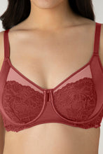 Load image into Gallery viewer, Amante Glam Floral Non-Padded Wired Minimizer Bra - Cowhide 05201
